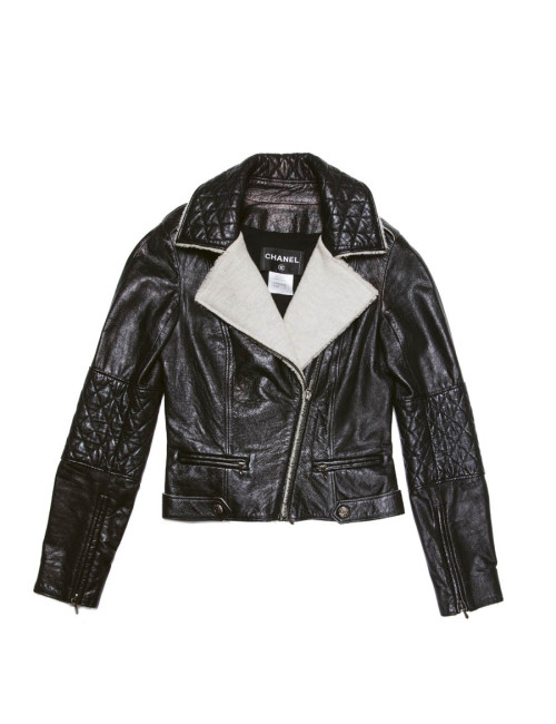 Perfecto  t 34 CHANEL cuir noir