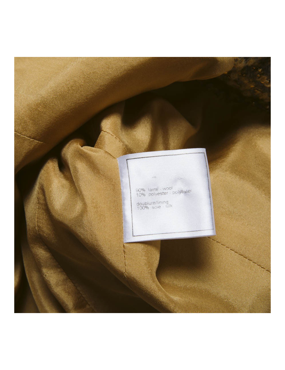 Veste CHANEL T 36 tweed gris et lamé doré