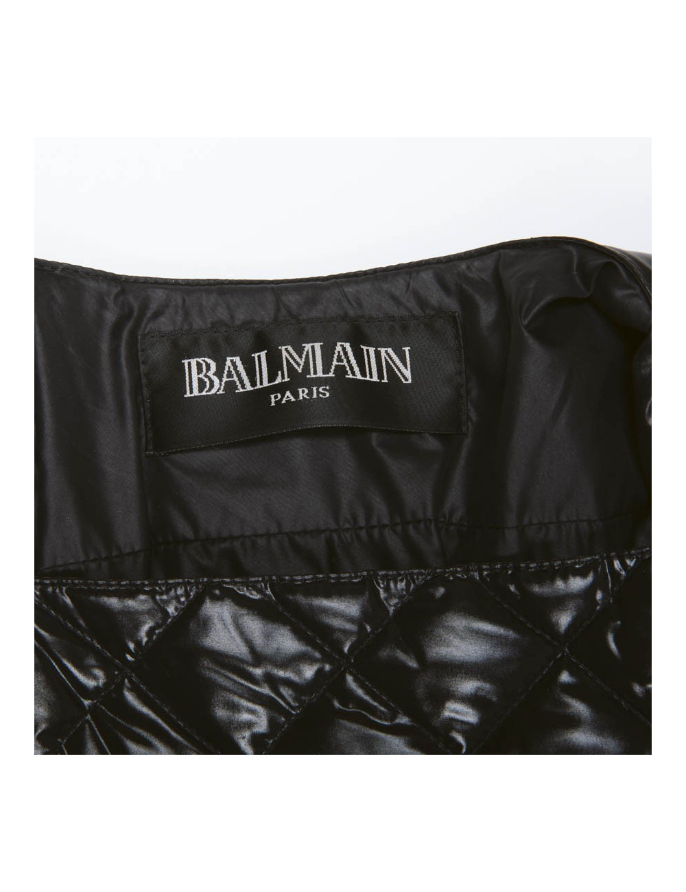 BALMAIN black perfecto down jacket size 38