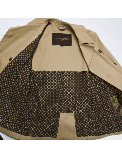 LOUIS VUITTON Mackintosh raincoat in beige cotton size 42