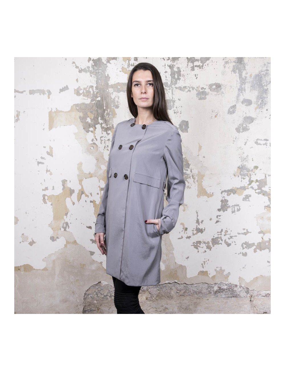 trench T38 BRUNELLO CUCINELLI réversible en soie 