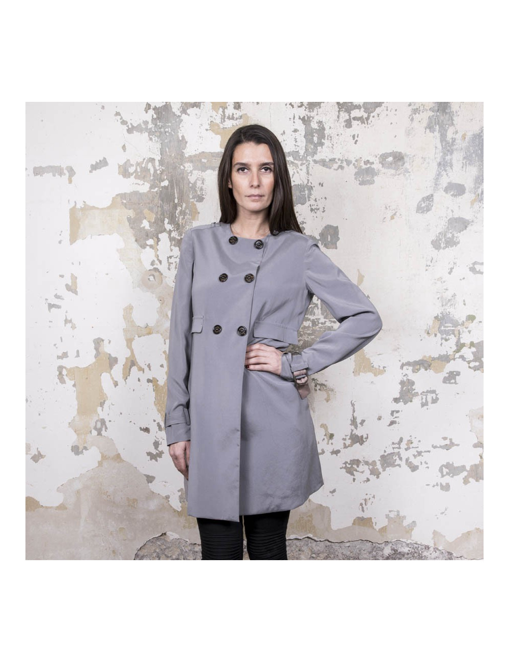 trench T38 BRUNELLO CUCINELLI réversible en soie 