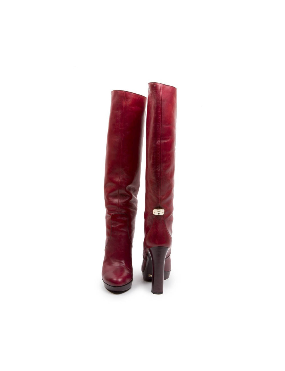 Bottes T 37 GUCCI en cuir bordeaux