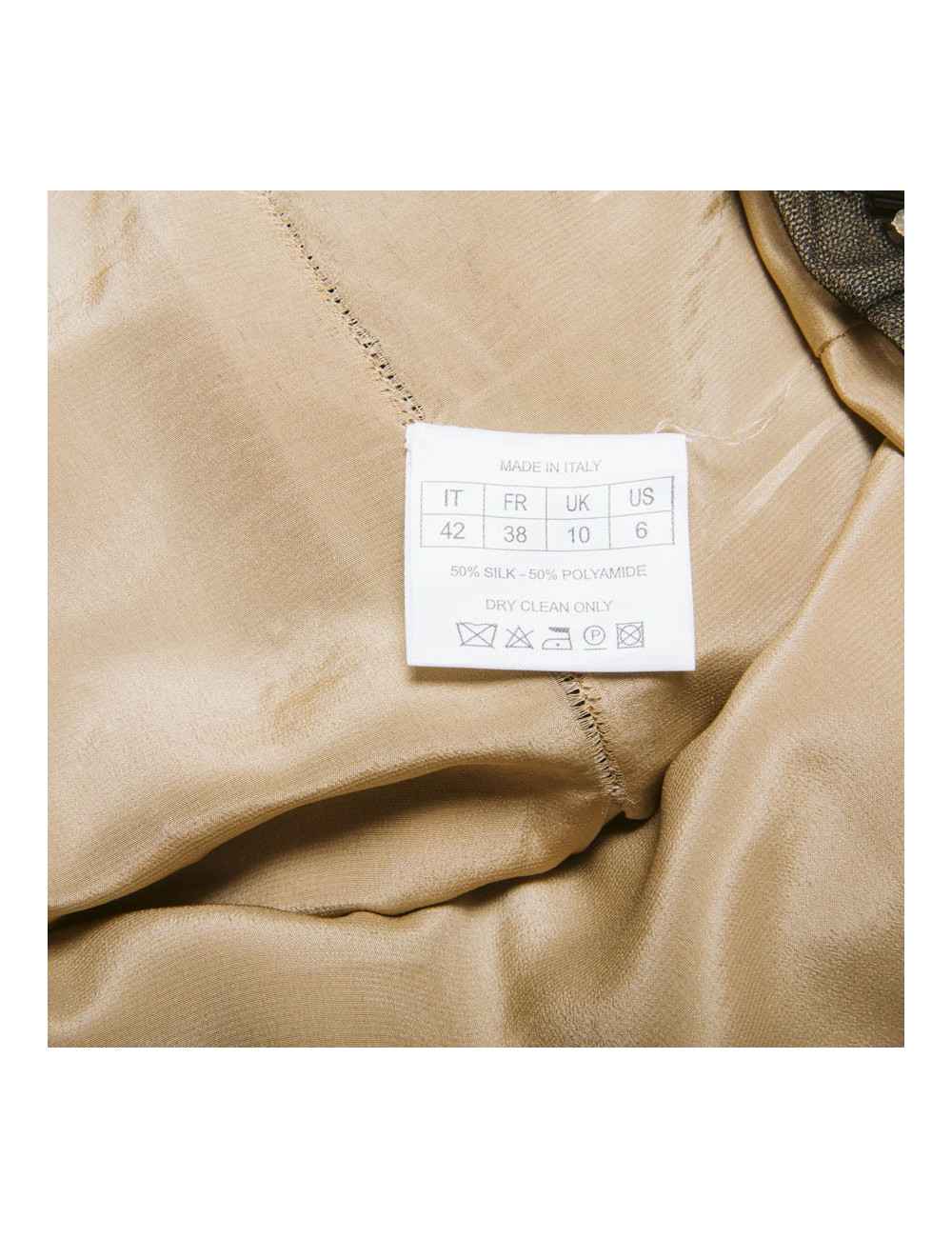 ZUHAIR MOURAD short cocktail dress in black and beige silk size 38FR