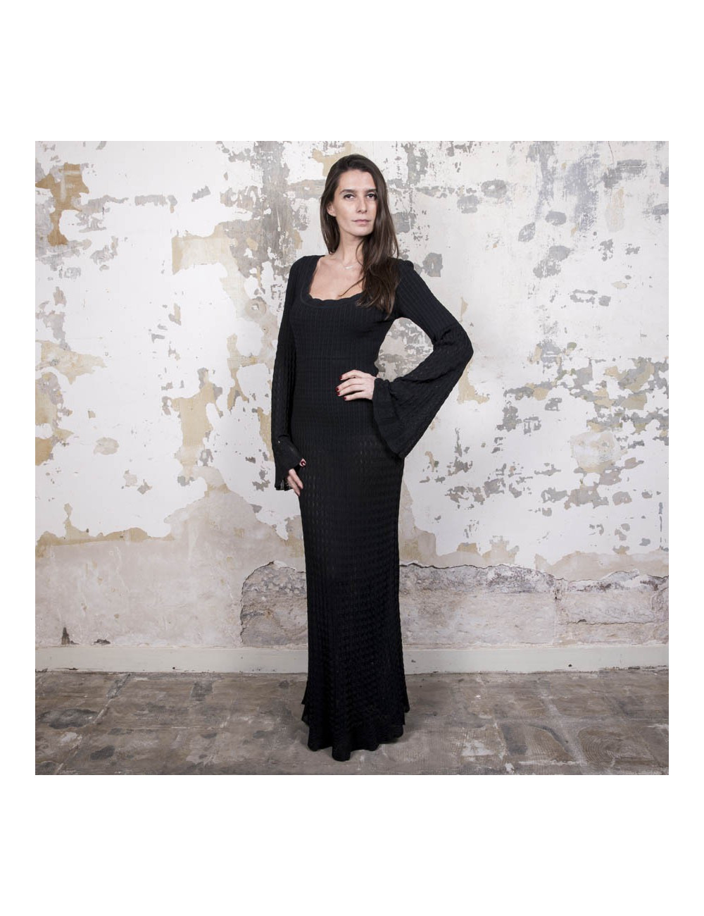 Robe longue ALAIA T  noire