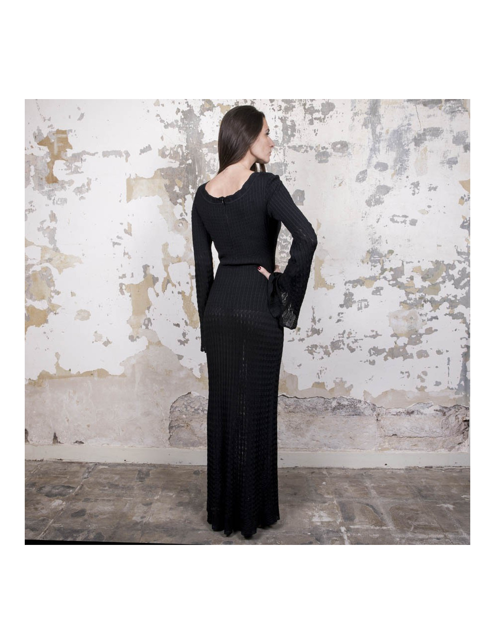 ALAIA long dress in black lycra size S