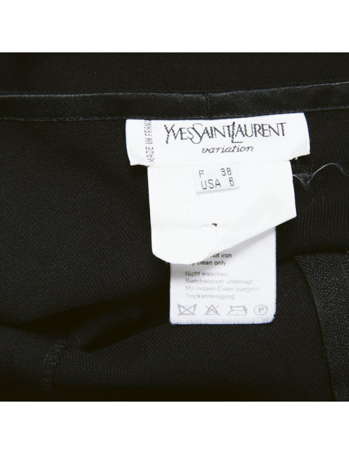 Robe YVES SAINT LAURENT T 38 FR en laine noire dos nu et col de veste