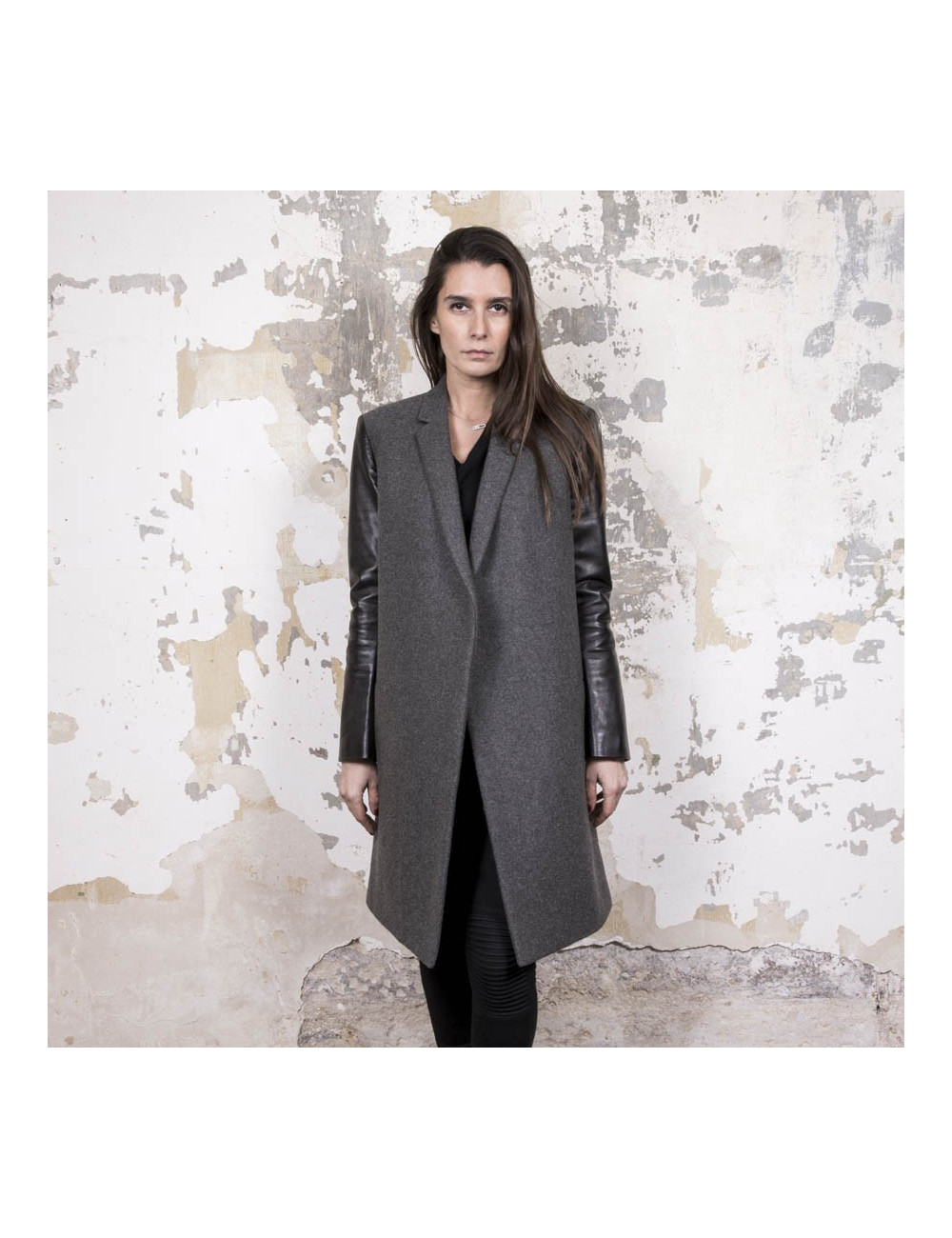 Manteau t 36 CELINE en laine grise 