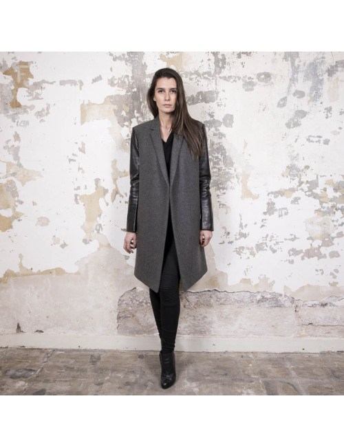 Manteau t 36 CELINE en laine grise 