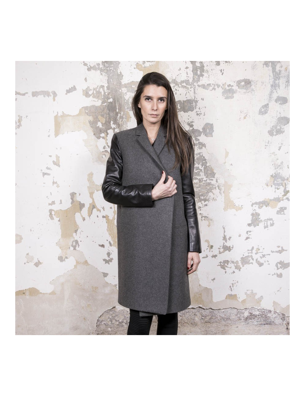 Manteau t 36 CELINE en laine grise 