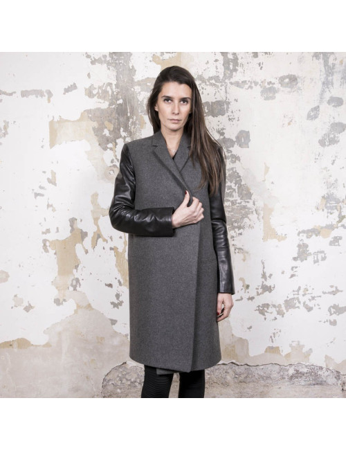 Manteau t 36 CELINE en laine grise 
