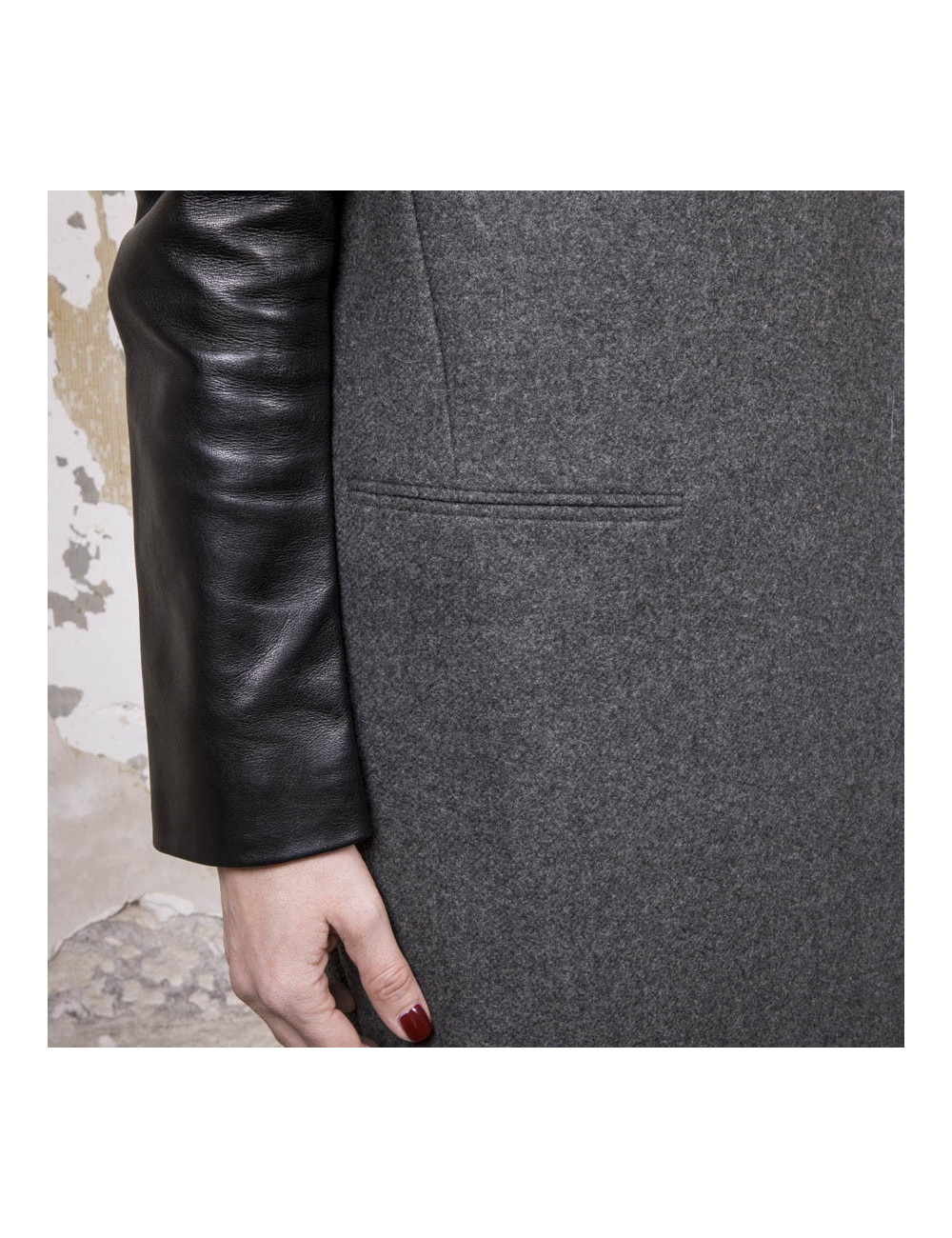 Manteau t 36 CELINE en laine grise 