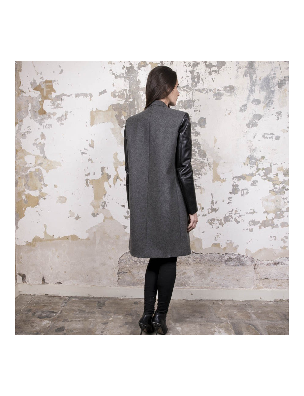 Manteau t 36 CELINE en laine grise 