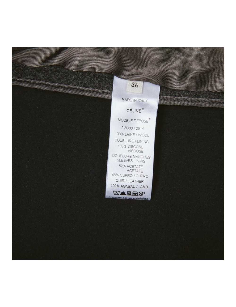 Manteau t 36 CELINE en laine grise 