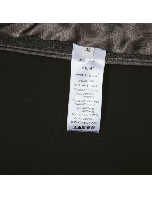 Manteau t 36 CELINE en laine grise 
