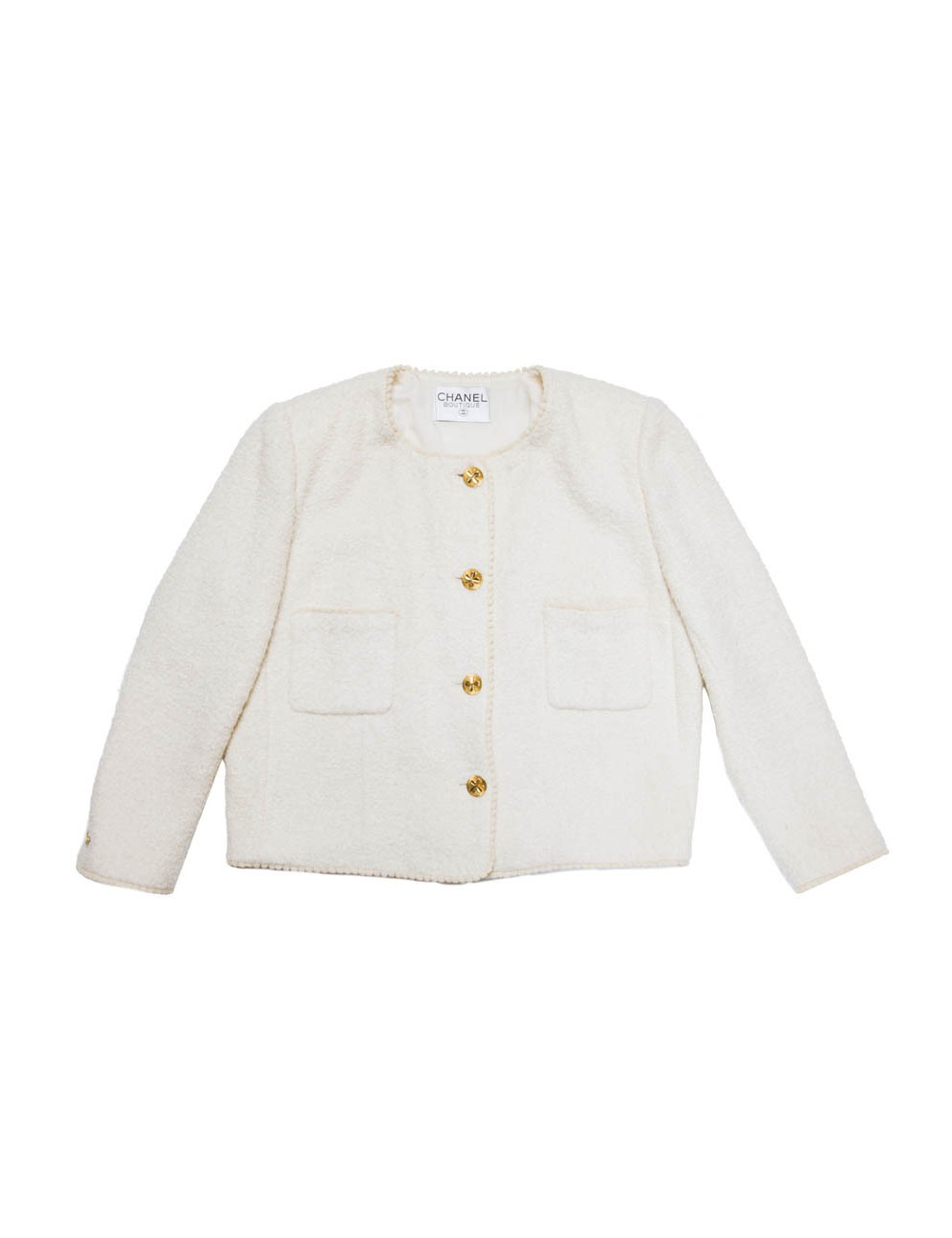 CHANEL Vintage jacket in ecru tweed size 44FR