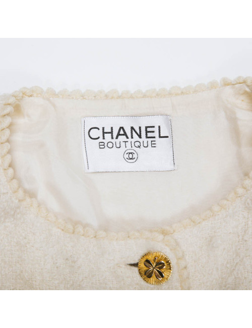 CHANEL Vintage jacket in ecru tweed size 44FR