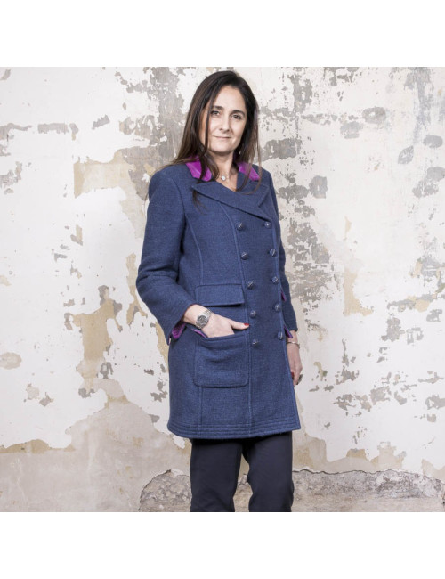 Caban T42 CHANEL bleu et col en velours 