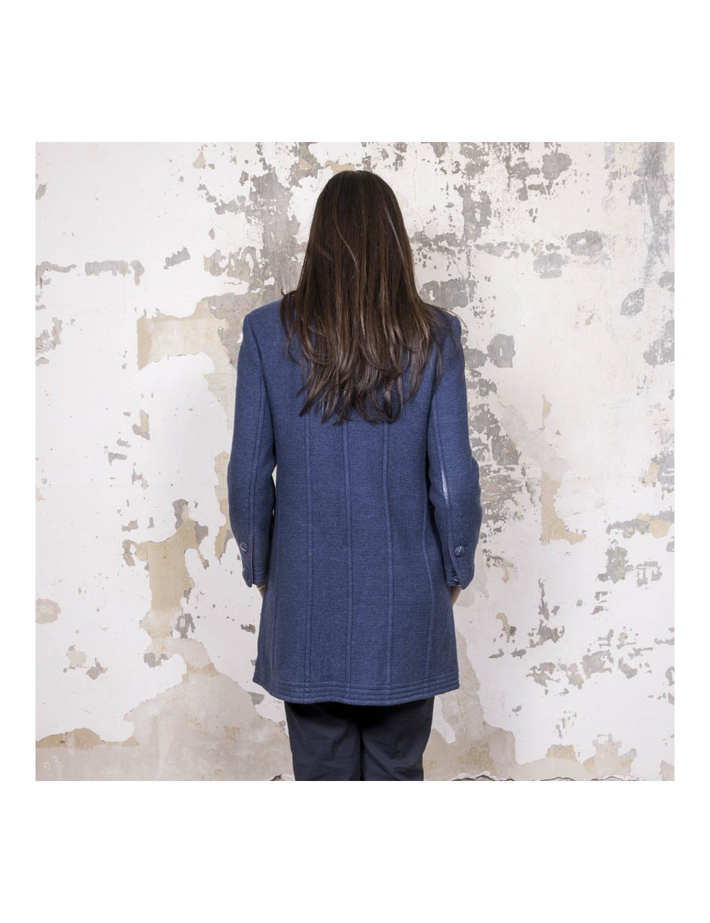 Caban T42 CHANEL bleu et col en velours 