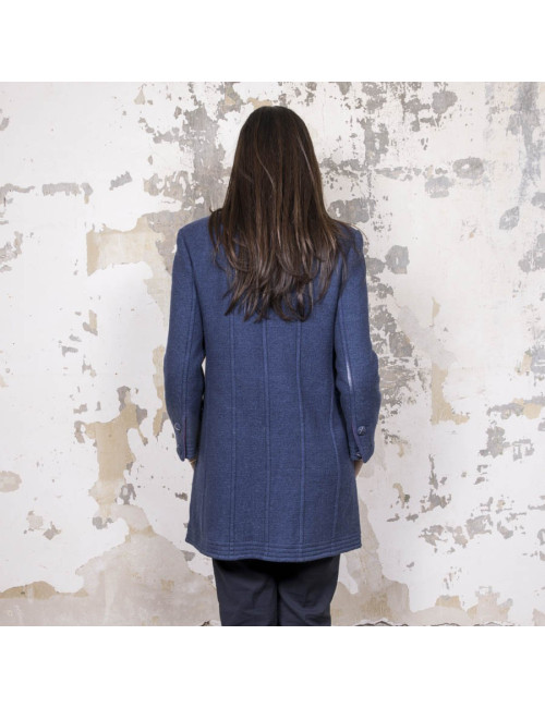 CHANEL caban in blue cashmere, wool and cotton size 42FR