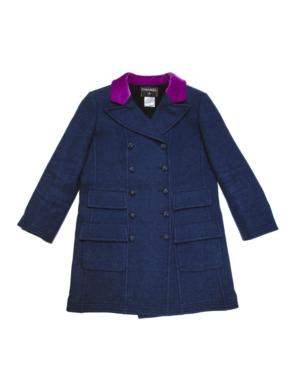 CHANEL caban in blue cashmere, wool and cotton size 42FR