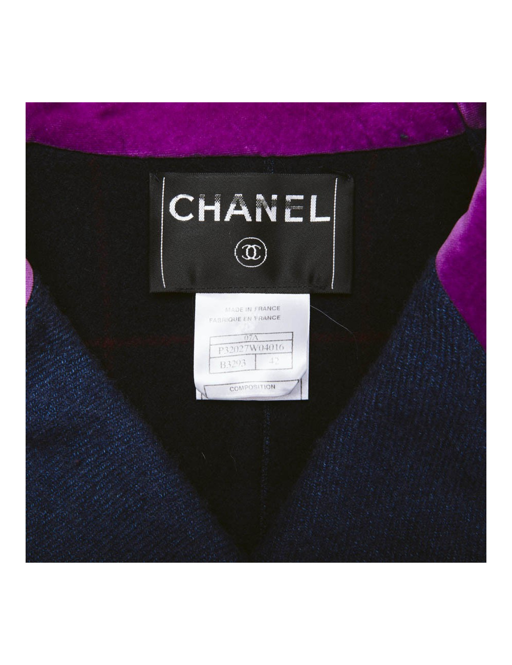CHANEL caban in blue cashmere, wool and cotton size 42FR