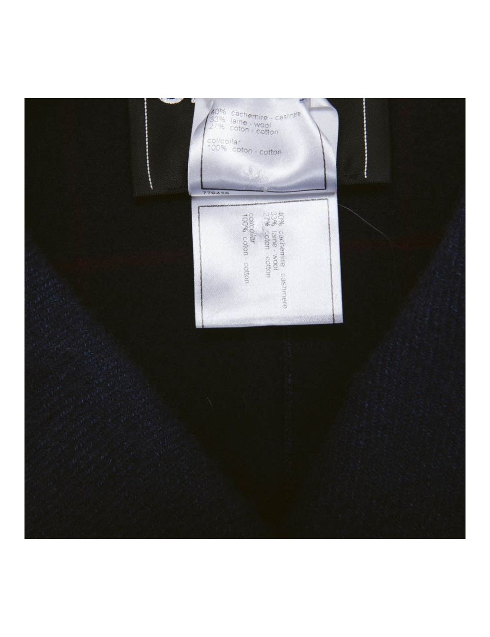 CHANEL caban in blue cashmere, wool and cotton size 42FR