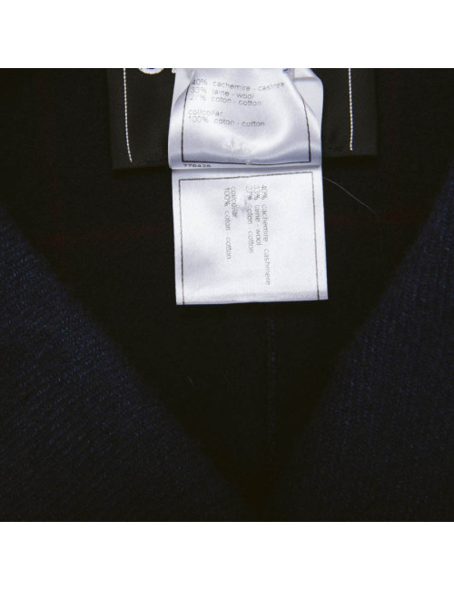CHANEL caban in blue cashmere, wool and cotton size 42FR