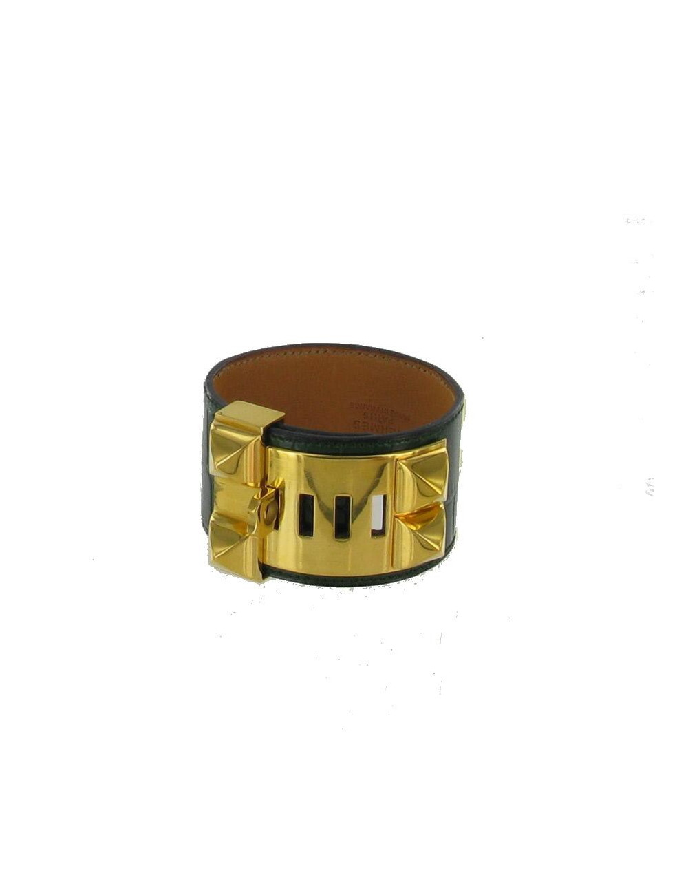 Manchette HERMES "collier de chien" en porosus 