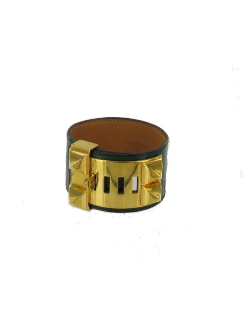 Manchette HERMES "collier de chien" en porosus 