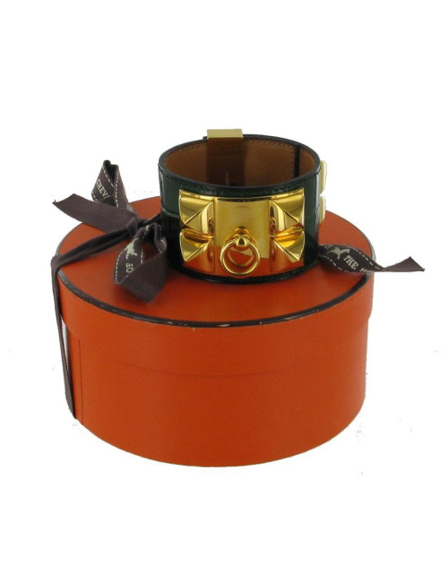 Manchette HERMES "collier de chien" en porosus 
