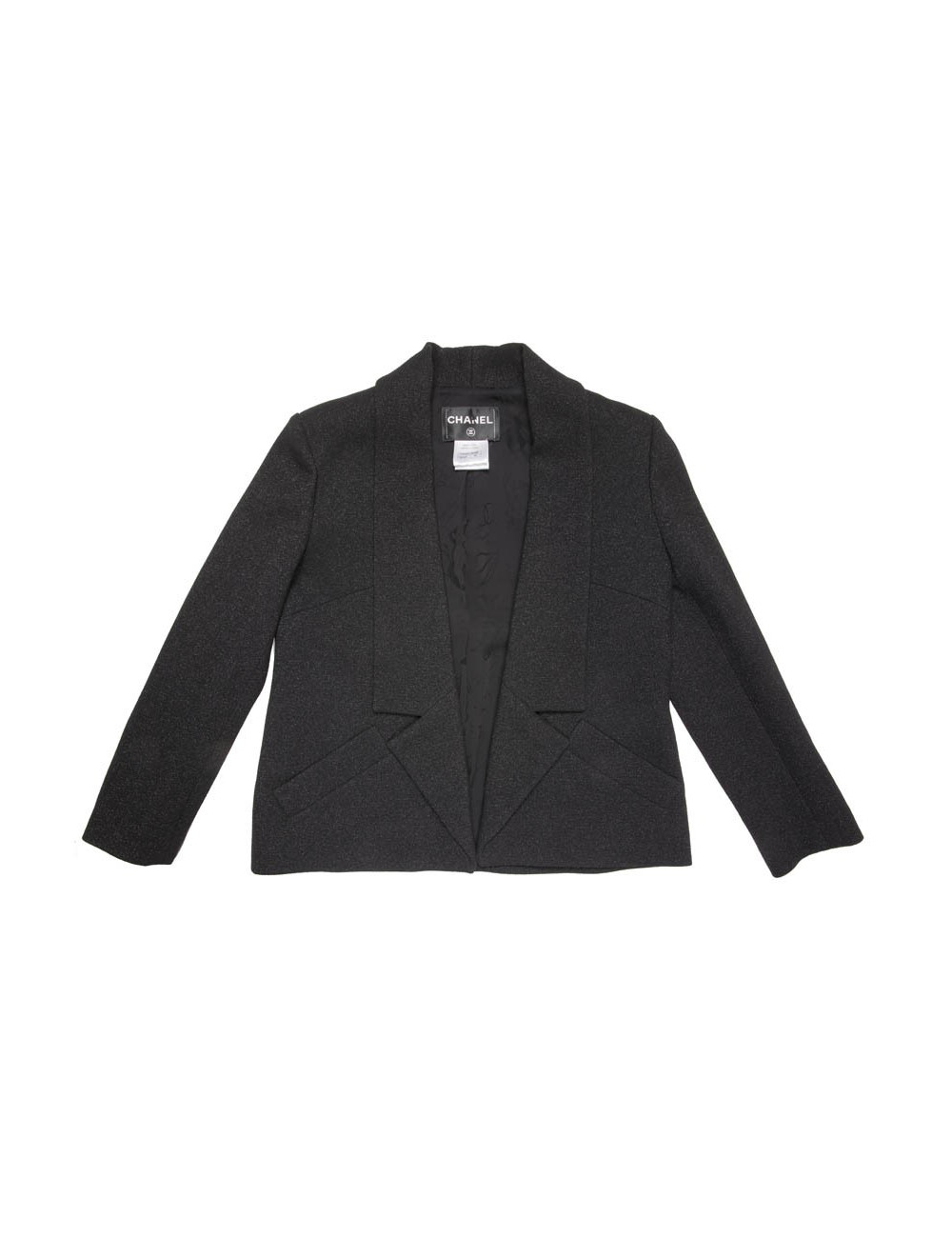 Veste T 40 CHANEL laine noir irisé