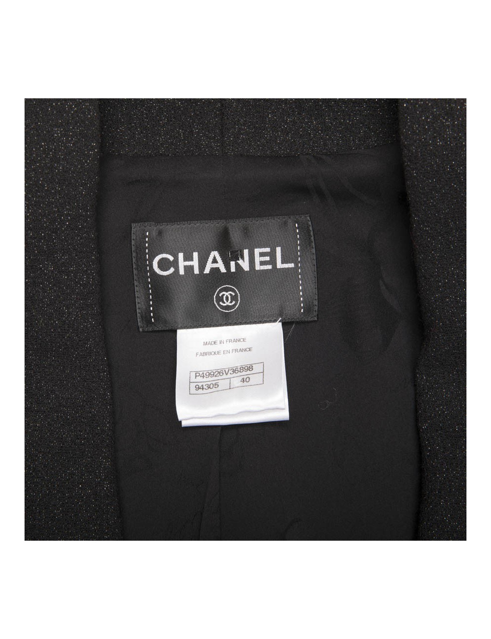 Veste T40 CHANEL laine noire irisée