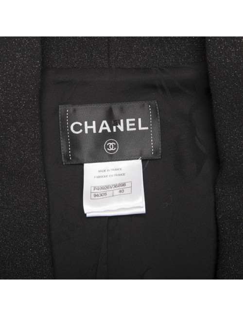 Veste T 40 CHANEL laine noir irisé