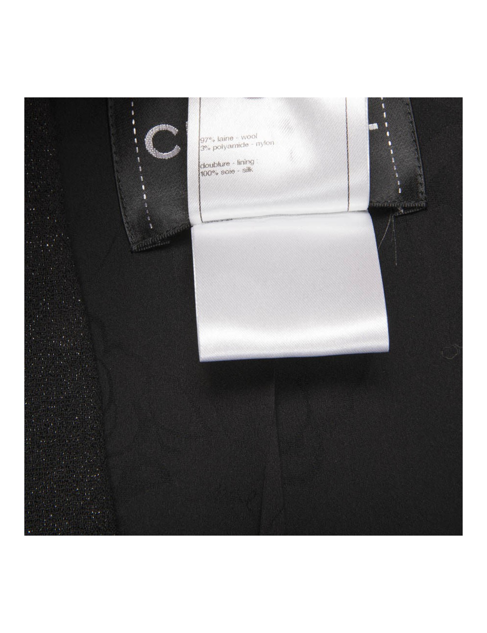 Veste T 40 CHANEL laine noir irisé