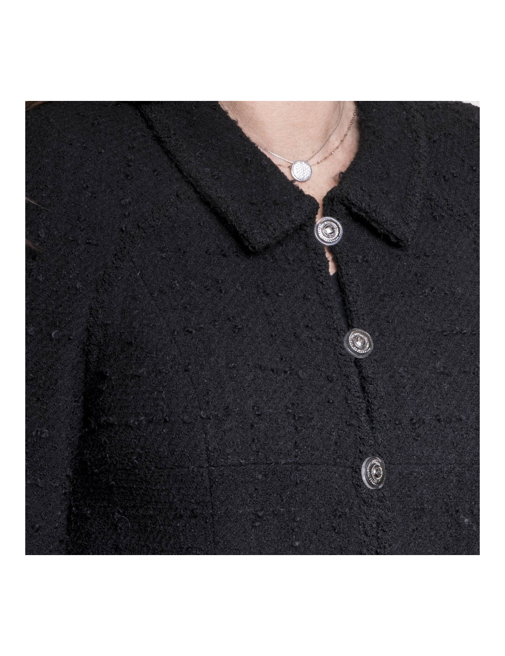 Veste CHANEL T 44 en tweed noir