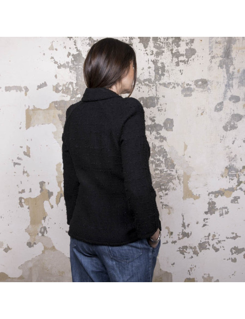 Veste CHANEL T 44 en tweed noir