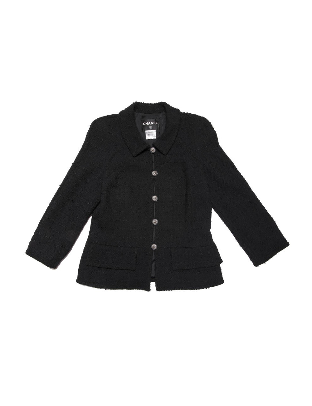 Veste CHANEL T 44 en tweed noir