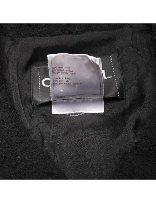 Veste CHANEL T 44 en tweed noir