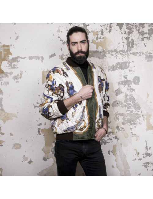 Bombers HERMES soie imprimées reversible