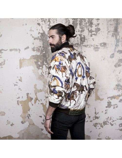 Bombers HERMES soie imprimées reversible