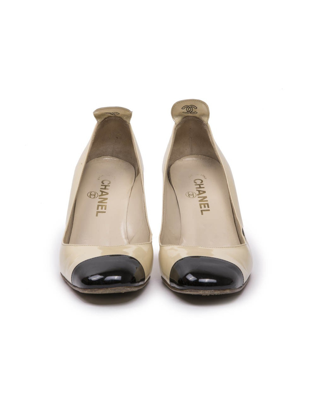 Escarpins CHANEL T 36.5 bicolores 