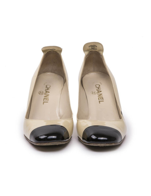 Escarpins CHANEL T 36.5 C bicolores 