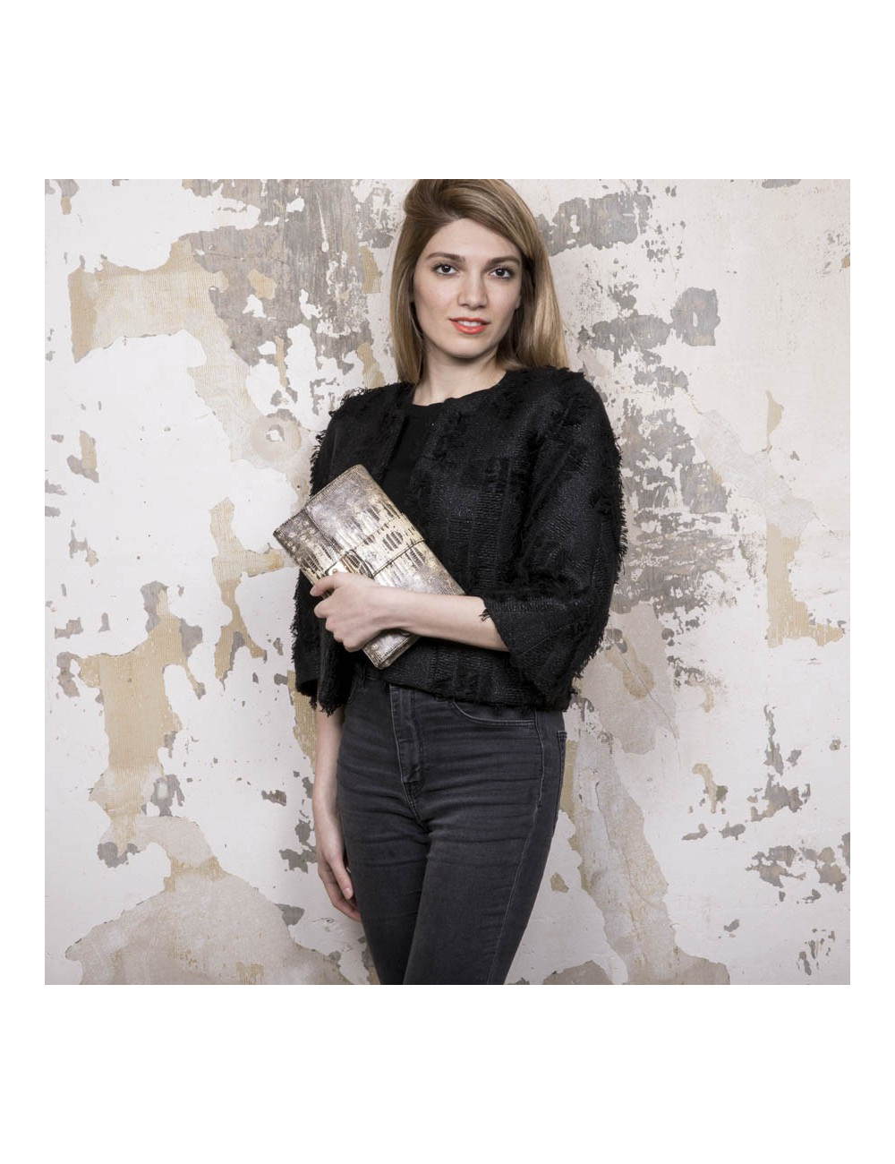 DIOR clutch in water snake skin