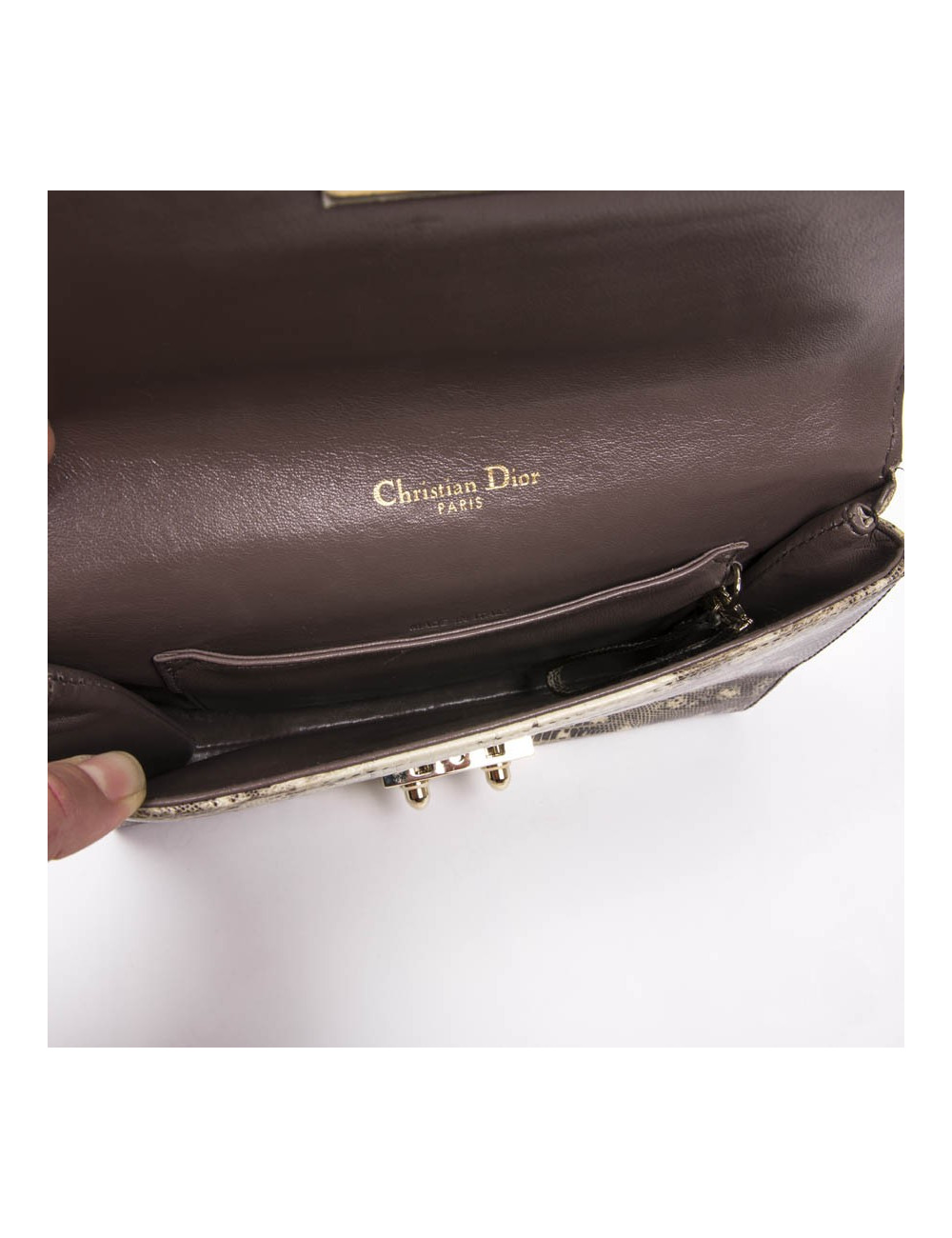 DIOR clutch in water snake skin