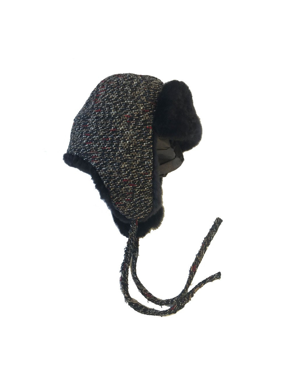 CHANEL tweed chapka size 57