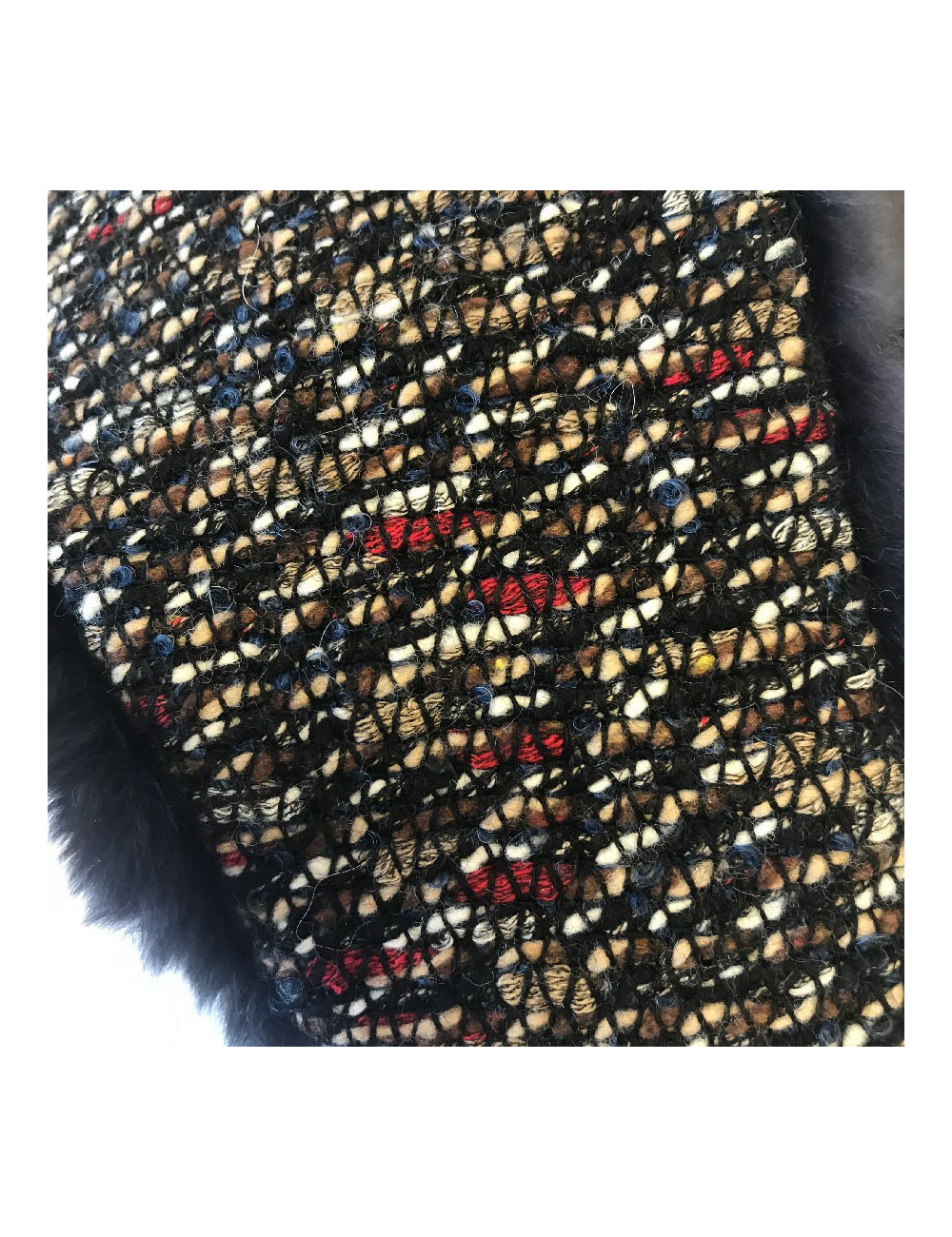 CHANEL tweed chapka size 57