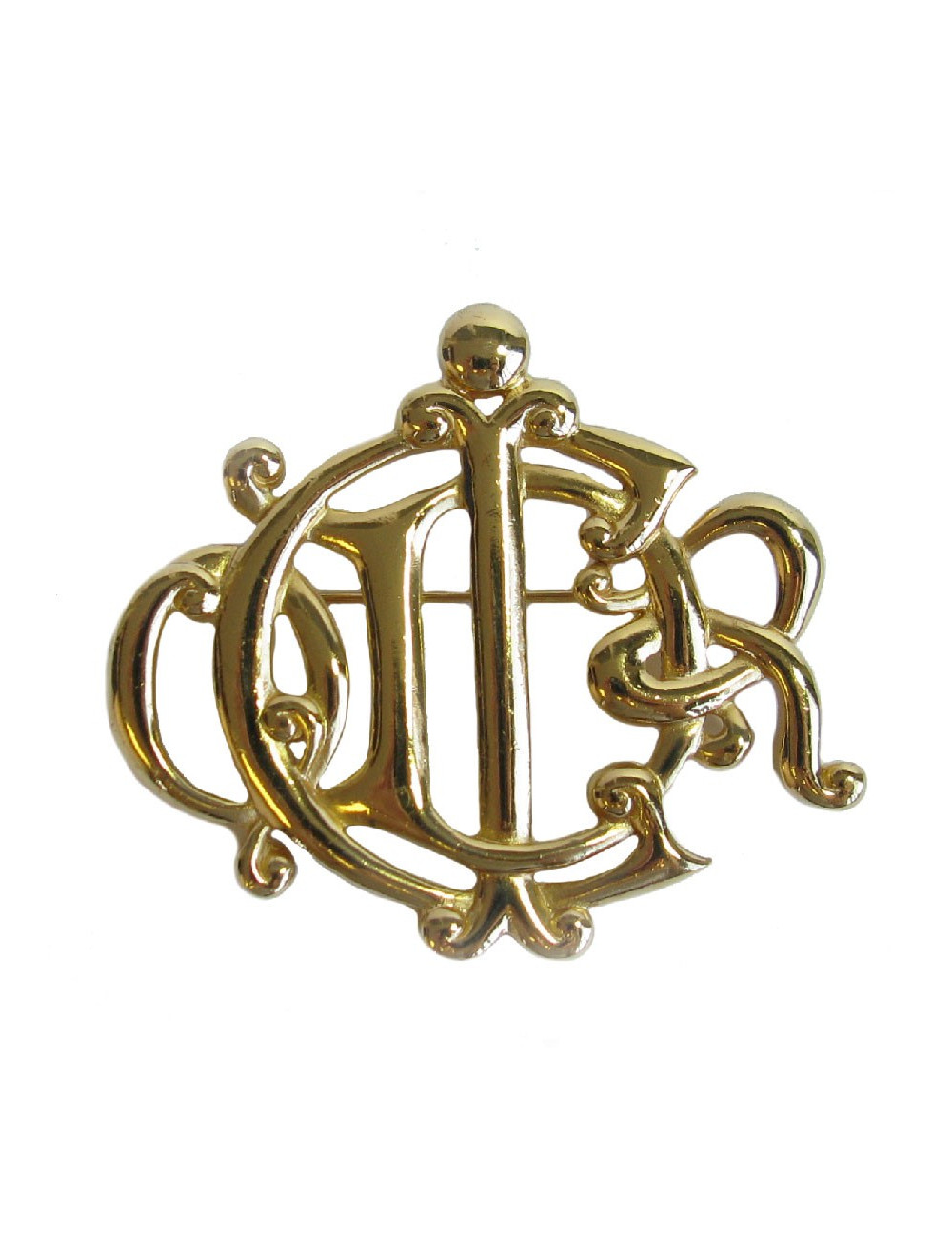 ES Broche DIOR Vintage en métal doré
