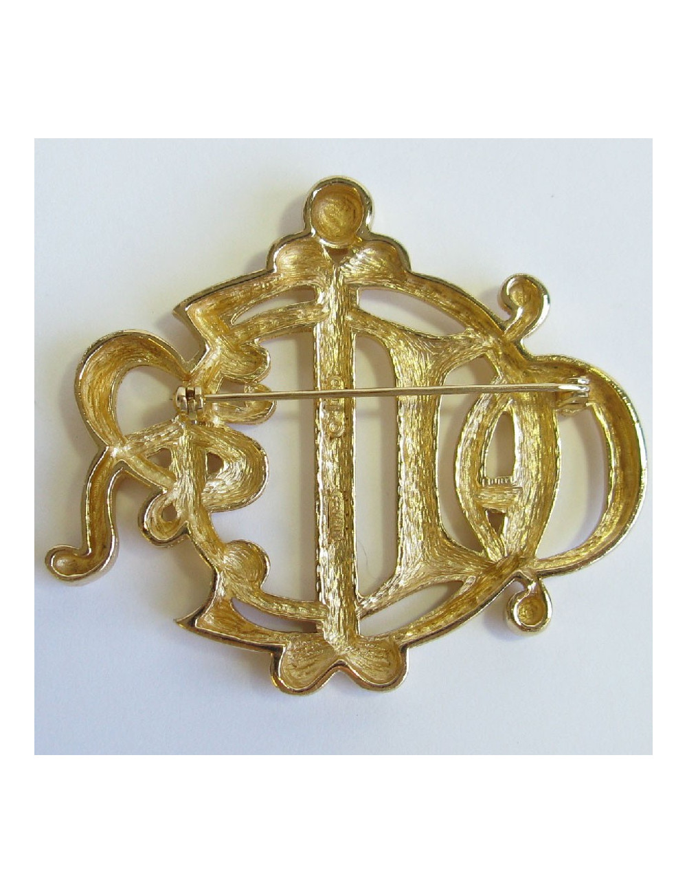 ES Broche DIOR Vintage en métal doré