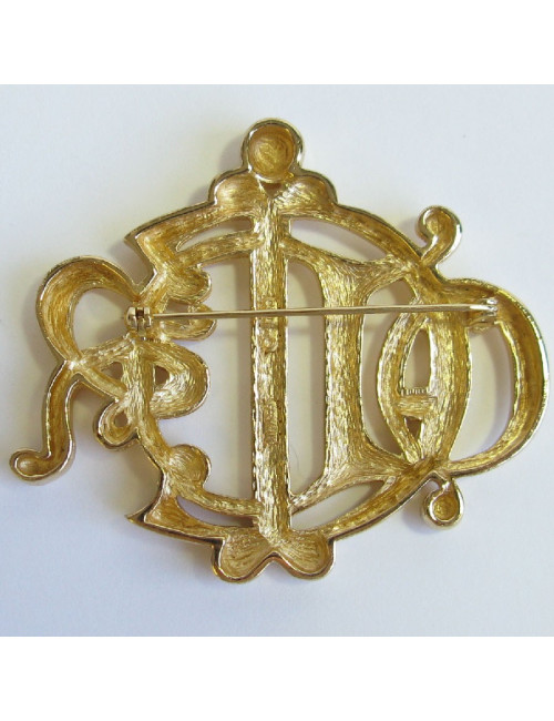 ES Broche DIOR Vintage en métal doré